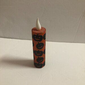 Small Orange Halloween Candle Light Battery Operated